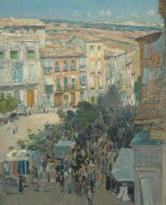 Utsikt over en sørfransk by av Childe Hassam