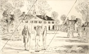 Washington på Mount Vernon (kansellert plate fra porteføljen «George Washingtons tohundreårsjubileumsopptog»)
