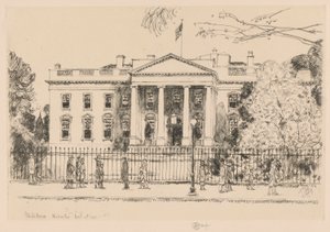 Det hvite hus, Washington, 1925 av Childe Hassam