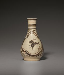En liten malt Jizhou-vase, sørlige Song-Yuan-dynastiet av Chinese School
