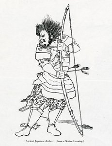 En eldgammel japansk bueskytter, illustrasjon fra 