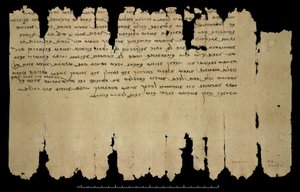 Gamle sogdiske brev 1 og 2 (312 eller 313). Dunhuang (Gansu-provinsen, Kina), bind XII, Or. 8212/92 (penn og blekk på papir) av Chinese School