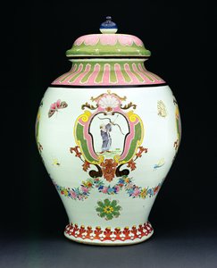 Sisterne malt med et design av Cornelis Pronk (1691-1759) ca. 1730 (porselen) (se 206565 for servant) av Chinese School