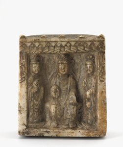 Firesidig miniatyrstele, muligens Western Wei-dynastiet, ca. 550