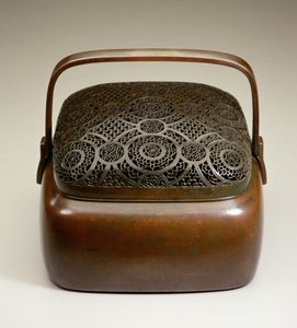 Håndvarmer, laget av Tsui-li Wang Feng-chiang i Chia-hsing, Chekiang, Ming-dynastiet (banket og gjennomboret kobber)