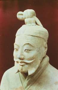 Leder for en kriger, Terracotta Army, Qin-dynastiet, 210 f.Kr. (detalj)