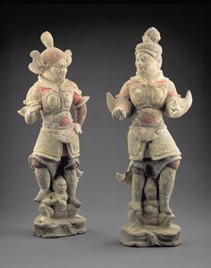 Par Lokapala-figurer, Tang-dynastiet (618-907) (lertøy)