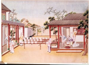 Porselensproduksjon (wc på papir) av Chinese School
