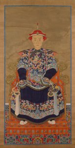 Portrett av Qianlong-keiseren som en ung mann, hengende rulle av Chinese School