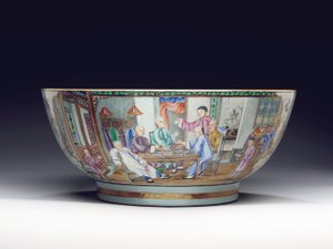 Sjelden og massiv punchbowl, ca. 1775 av Chinese School