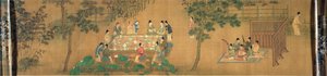 Scholars" Samling i en bambushage av Chinese School