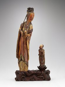 Stående gruppe av He Xiangu og ledsager, Ming-dynastiet, 1580-1644