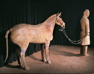 Terrakottahærens kriger, mausoleet til keiser Qin Shi Huang, 3. århundre f.Kr. (bilde) av Chinese School