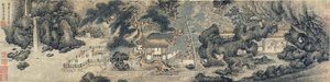 The Hall of Parents Ease, Ming eller Qing-dynastiet, muligens 1600-tallet (blekk og farge på papir)