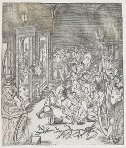 The Mocking of Christ, 1637 (treblokktrykk) av Chinese School