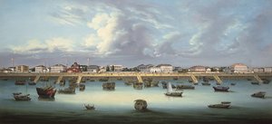 Utsikt over Bund i Shanghai, ca. 1855 av Chinese School