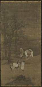 Vinterlandskap med hester og brudgom, Ming- eller Qing-dynastiet