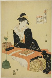 En elegant parodi på de seks poetiske udødelige (Furyu yatsushi rokkasen): The Priest Kisen av Chobunsai Eishi