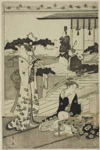 Suma, fra serien "A Fashionable Parody of the Tale of Genji (Furyu yatsushi Genji)" av Chobunsai Eishi