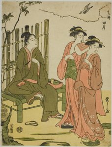 Den fjerde måneden (Shigatsu), fra serien "De tolv månedene (Juni toki)" av Chobunsai Eishi