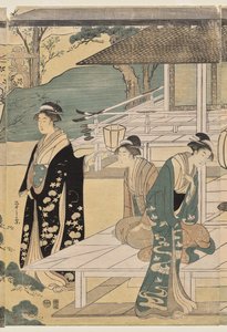 The Matsukaze Chapter of the Tale of Genji (fra serien The Tale of Genji in Elegant Modern Dress) av Chobunsai Eishi