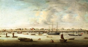 Kinesiske fiskefartøyer, Shanghai, ca. 1857 av Chow Qua