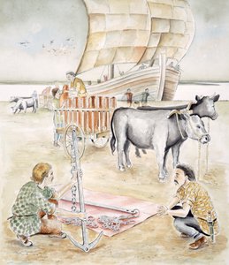 Handel ved Hengistbury Head, Dorset, 1. århundre f.Kr. c1990-c2010 av Chris Evans