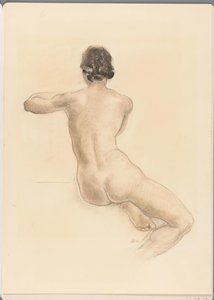 Sittende naken kvinne av Chris van der Hoef (signed by artist)