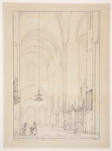 Utgiver for "Prospekt av det indre av det nordlige tverrskipet til Aarhus Domkirke" av Christen Købke