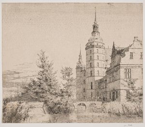 Frederiksborg slott. Fest på Møntbroen av Christen Købke