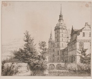 Frederiksborg slott. Fest på Møntbroen av Christen Købke
