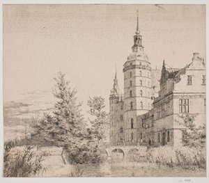 Frederiksborg slott. Fest på Møntbroen av Christen Købke
