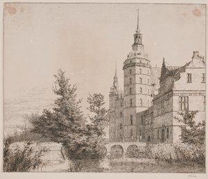 Frederiksborg slott. Fest på Møntbroen av Christen Købke