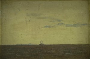 Sjølandskap. Himmel ved solnedgang av Christen Købke