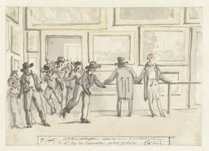 Besøkende på kunstutstillingen i Amsterdam i 1808