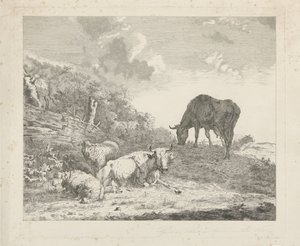 Landskap med storfe av Christiaan Godfried Schutze van Houten