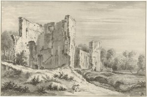 Ruin av slottet ved Egmond aan den Hoef av Christiaan Josi