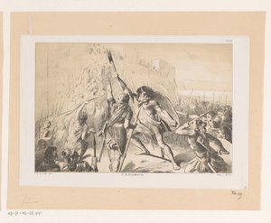 Claudius Civilis bestormt de Romeinse legerplaats Vetera av Christiaan Lodewijk van Kesteren