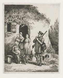 Selskap foran et hus