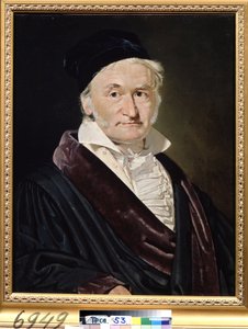 ""Portrait du scientifique allemand Karl (Carl) Friedrich Gauss (1777-1855)"" (Portrett av matematikeren, astronomen og fysikeren Carl Friedrich Gauss (1777-1855)) Peinture de Christian Albrecht Jensen (1792-1870) 1840 Dim. 66x52 cm Musee Pouchkine, M