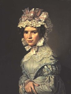Portrett av en dame i en blå kjole