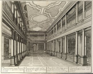 Bibliotek Fra: Bygningen til Imperial Academy of Sciences, 1741 av Christian Albrecht Wortmann