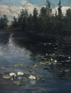 Vannliljer (olje på lerret) av Christian Eriksen Skredsvig