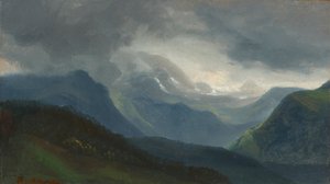 Nærmer seg tordenvær i Alpene av Christian Ernst Bernhard Morgenstern