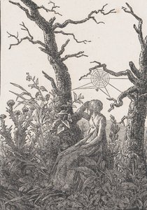 Sittende kvinne med et edderkoppnett, sannsynligvis 1803. av Christian Friedrich