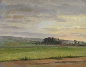 En kornåker nær Dresden, 1833 (olje på papir lagt på papp)