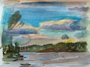 Skjærgård 4, 2010 (akvarell) av Christian Furr