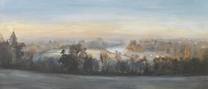 Blå søndag vintermorgen – Richmond Hill, 2013 (olje på lerret) av Christian Furr