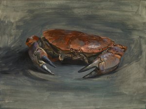 Krabbe, 2018 (olje på gesso-panel av tre) av Christian Furr