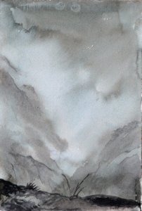 Tåkete dal, 2015 (akvarell på papir)